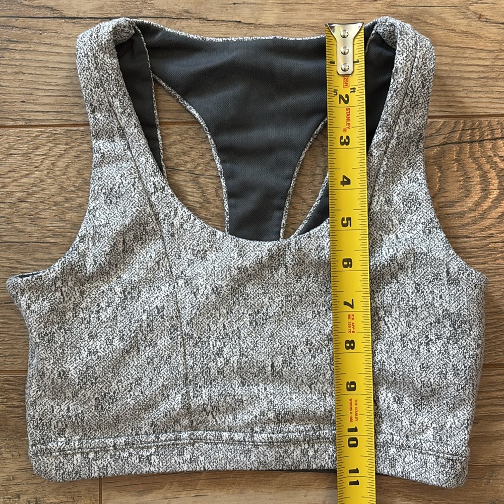 Gymshark Fleur Texture Sports Bra Charcoal Marled Gray Women’s XS - Picture 7 of 7